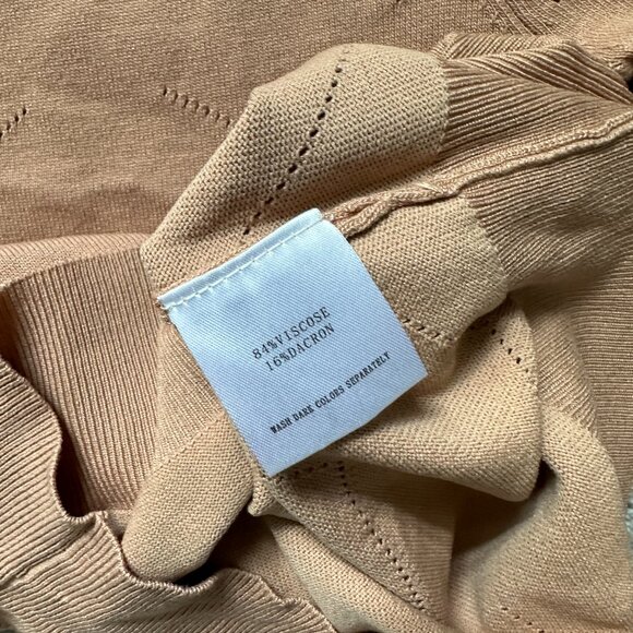 NEWSHOWS | Womens Short Sleeve Sweater Top Lightweight Knit Shirt | Khaki | S - Picture 8 of 9